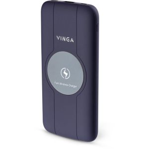 Батарея універсальна Vinga 10000 mAh Wireless QC3.0 PD soft touch purple в Івано-Франківську