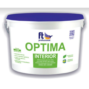 Глибокоматова фарба для стелі та стін FT Professional Optima Interior Білий 10 л надійний