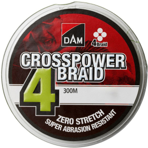 Шнур DAM Crosspower 4-Braid 300 м 0.10 мм 4.5 кг Зелений (65841) ТОП в Івано-Франківську