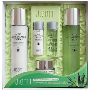 Набір зволожуючої косметики Jigott Aloe Aqua Balance Skin Care 3 Set з алоє (8809541281280) ТОП в Івано-Франківську