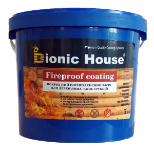 Вогнезахисна фарба для дерева Bionic House "Fireproof coating" 5кг краща модель в Івано-Франківську