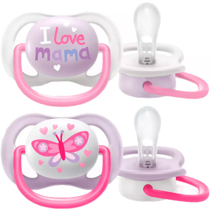 Пустышка ортодонтическая Philips Avent Ultra Air I love... для девочек 0-6 месяцев SCF080/02 (8710103949213) в Ивано-Франковске