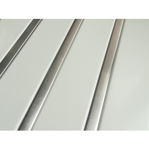 Рейкова алюмінієва стеля Allux біла матова - нержавіюча сталь комплект 200 см х 350 см краща модель в Івано-Франківську