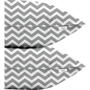 Набір наволочок Cosas Бязь Set Pillow ZigZag 40х60 см 2 шт Grey (4822052024874) ТОП в Івано-Франківську