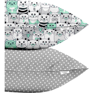 Набір наволочок Cosas Бязь Set Pillow Cats Dots 40х60 см 2 шт Grey (4822052025154) надійний