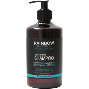 хороша модель Шампунь без сульфатів та парабенів Rainbow Professional Exclusive Hair макадамія + біотин проти випадіння волосся 500 мл (73348) (8697426733487)