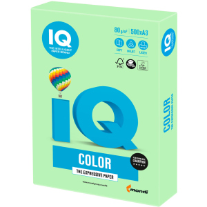 Папір офісний IQ Color MG28 A3 80 г/м2 500 листів Зелений (9003974402727) краща модель в Івано-Франківську