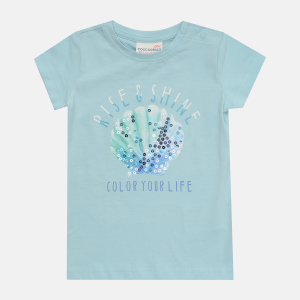 Футболка Coccodrillo Color Your Life WC1143201COL-014 122 см Блакитна (5904705511821) краща модель в Івано-Франківську