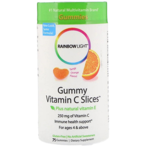 Витамины Rainbow Light С дольки с терпким апельсиновым вкусом Gummy Vitamin C Slices Tangy Orange Flavor 75 жевательных конфет (21888302413) ТОП в Ивано-Франковске