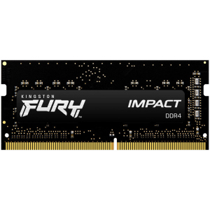 Оперативна пам'ять Kingston Fury SODIMM DDR4-3200 16384MB PC4-25600 Impact Black (KF432S20IB/16) в Івано-Франківську