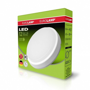 Світлодіодний світильник круглий ЖКГ EUROLAMP LED 12W 5500K (LED-NLR-12/55(F)) ТОП в Івано-Франківську