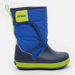 Чоботи Crocs Kids LodgePoint Snow Boot K 204660-4HD-C6 22-23 Сині з темно-синім (887350958751) краща модель в Івано-Франківську