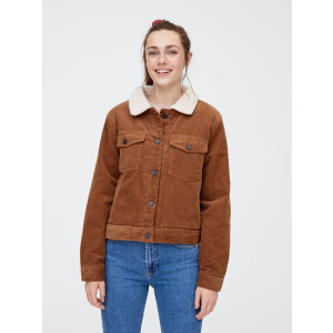 Куртка вельветовая Pull & Bear 9714/376/716 S Коралловая (09714376716021) ТОП в Ивано-Франковске