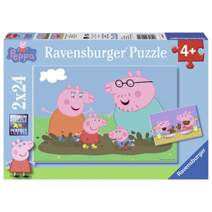 Пазл Ravensburger Свинка Пеппа Веселощі 24 елементи х 2 шт (4005556090822) краща модель в Івано-Франківську