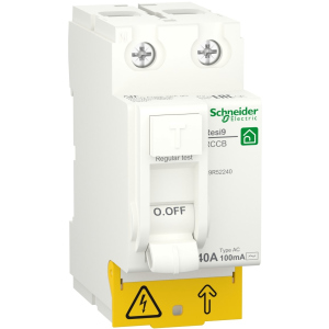 Дифференциальный выключатель нагрузки Schneider Electric RESI9 40 A, 100 мА, 2P, тип АС лучшая модель в Ивано-Франковске