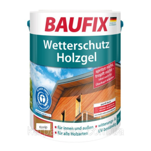 Гелева водорозчинна блакить для дерева BAUFIX Wetterschutz Holzgel (5 л) Сосна в Івано-Франківську