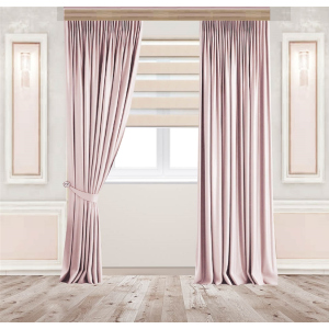 Комплект штор Декорін Оксамитові Світло-рожеві 255х150 2 шт (Vi 101486) в Івано-Франківську