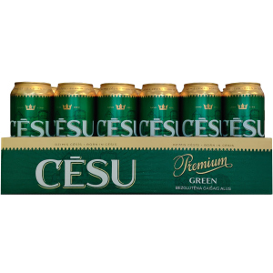 Упаковка пива Cēsu Premium Green Gluten-free Lager безглютенове світле фільтроване 4.7% 0.5 л х 24 шт (4750142004058) в Івано-Франківську