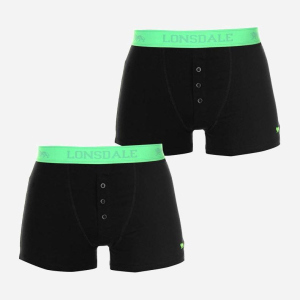 Трусы-шорты Lonsdale 422013-47 M 2 шт Black/Fl Green лучшая модель в Ивано-Франковске