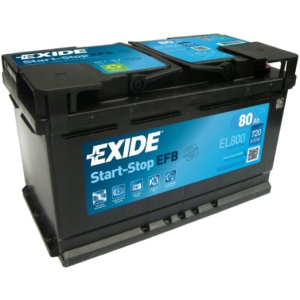 Автомобильный аккумулятор Exide Start-Stop EFB 80 А·ч Ев (-/+) Euro (720EN) (EL800) надежный