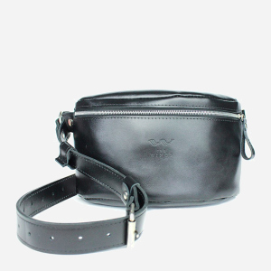 Жіноча поясна шкіряна сумка The Wings TW-BeltBag-black-ksr Чорна ТОП в Івано-Франківську