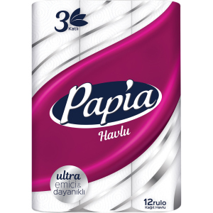 Бумажные полотенца Papia 3 слоя 12 рулонов (8690536011001) в Ивано-Франковске