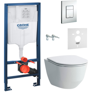 Інсталяція GROHE Rapid SL 38772001 + прокладка 37131000 + унітаз LAUFEN Pro Rimless H866957 із сидінням Slim Soft Close надійний