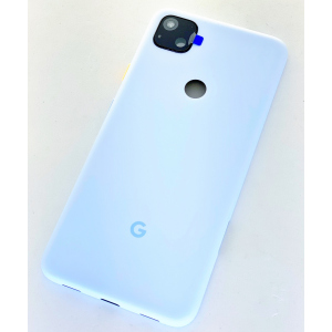 Задня кришка Google Pixel 4a, блакитна, Barely Blue, оригінал (Китай) + скло камери High Copy