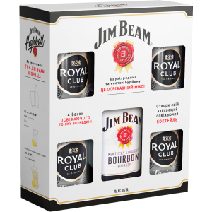 Виски Jim Beam White 4 года выдержки 0.7 л 40% + безалкогольный напиток Royal Club Tonic Classic 4 шт (4823093700062) в Ивано-Франковске