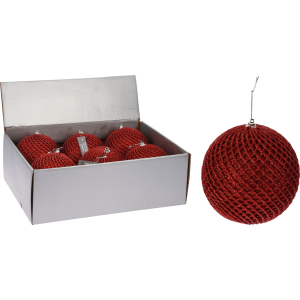 Набор елочных шаров Christmas Decoration 12 см 6 шт красный (CAA126540) в Ивано-Франковске