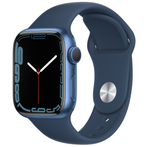 Смарт-годинник Apple Watch Series 7 GPS 41mm Blue Aluminium Case with Deep Navy Sport Band (MKN13UL/A) в Івано-Франківську