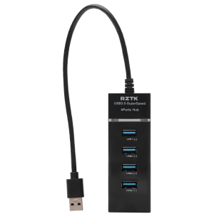 USB-хаб RZTK 3 порти USB 2.0 - 1 порт USB 3.0 Black надійний