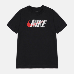 хороша модель Футболка дитяча Nike U Nsw Tee Swoosh DC7796-011 146-152 см (L) Чорна (194954153469)