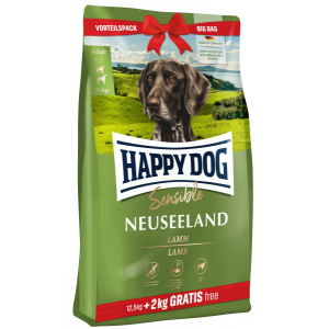 Сухой корм Happy Dog Sensible Neuseeland для взрослых собак с чувствительным пищеварением с ягненком и рисом 12.5 кг + 2 кг (3603/ 4001967069471)