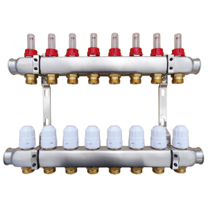 Колектор для теплої підлоги Raftec RC03-07 з витратомірами