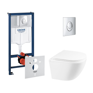 Набор инсталляция 4 в 1 Grohe Rapid SL 38721001 + унитаз с сиденьем Qtap Robin QT1333046ENRW (38721001QT1333046ENRW) ТОП в Ивано-Франковске