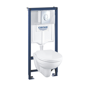 Комплект инсталляции GROHE SOLIDO кнопка хром унитаз GROHE с крышкой микролифт дюропласт 39192000 рейтинг