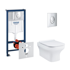 Набір інсталяція 4 в 1 Grohe Rapid SL 38721001 + унітаз з сидінням Qtap Cardinal QT0433C660HW в Івано-Франківську