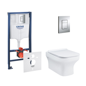 Набір інсталяція 4 в 1 Grohe Rapid SL 38772001 + унітаз з сидінням Qtap Cardinal QT0433C660HW ТОП в Івано-Франківську