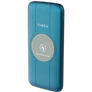 УМБ Vinga Wireless QC3.0 PD Soft Touch 10000 mAh Blue (BTPB3510WLROBL) ТОП в Івано-Франківську