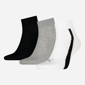 Набір шкарпеток Puma Unisex Lifestyle Quarter Socks 3 pack 90795202 35/38 3 пари White/Grey/Black (8720245031004) надійний