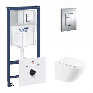 Набор инсталляция 5 в 1 Grohe Rapid SL 38827000 + унитаз с сиденьем Qtap Robin QT1333046ENRW в Ивано-Франковске