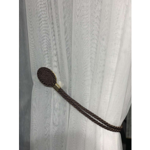 Магніт-підхват для штор Di&Di плетений Овал на шнурі Темно-коричневий (ROZ6400064571)