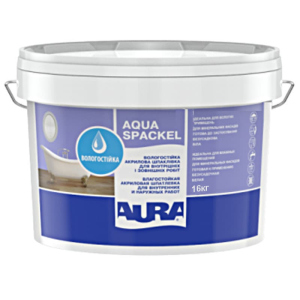 Влагостойкая шпатлевка Aura Luxpro Aqua Spackel белая для внутренних и наружных работ 16кг в Ивано-Франковске