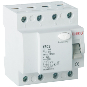 Дифференциальное реле ONESTO 3п+N 25А RCD 30mA тип AC (KRC3) (6990150204110) в Ивано-Франковске