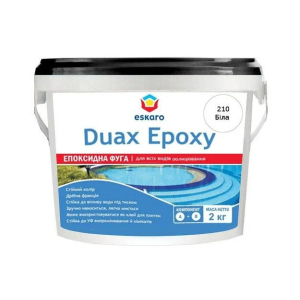 Затирка епоксидна фуга Eskaro Duax Epoxy для швів плитки та мозаїки 2 кг білий краща модель в Івано-Франківську