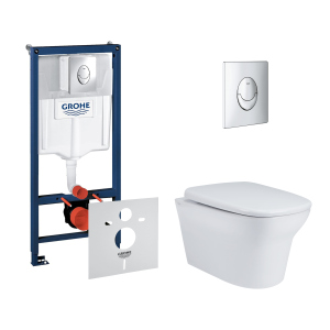 Набір інсталяція 4 в 1 Grohe Rapid SL 38721001 + унітаз з сидінням Qtap Gemini QT25332614EW в Івано-Франківську