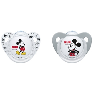 Пустушка Nuk Trend Disney Mickey c 6 місяців 2 шт Сіра з білим (4008600312994) ТОП в Івано-Франківську