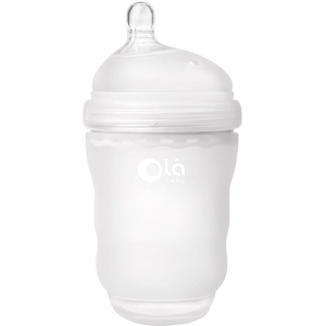 Дитяча силіконова антиколікова пляшечка Olababy GentleBottle Frost Білий 240 мл (80810)