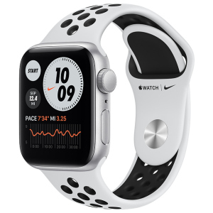 хорошая модель Смарт-часы Apple Watch SE Nike GPS 40mm Silver Aluminum Case with Pure Platinum/Black Nike Sport Band (MYYD2UL/A)